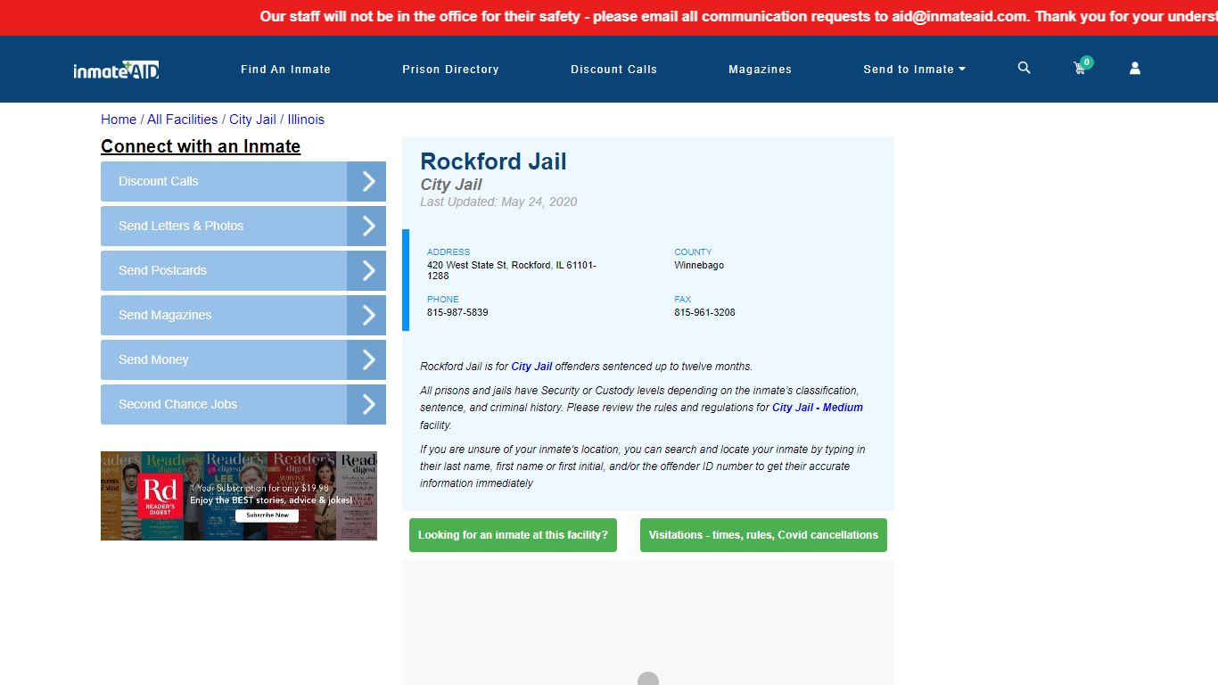 Rockford Jail | Inmate Locator